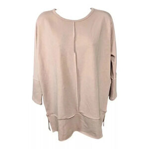 Spanx Perfect Length Dolman 3/4 Sleeve Pullover Top Sweatshirt Tan Women's XS